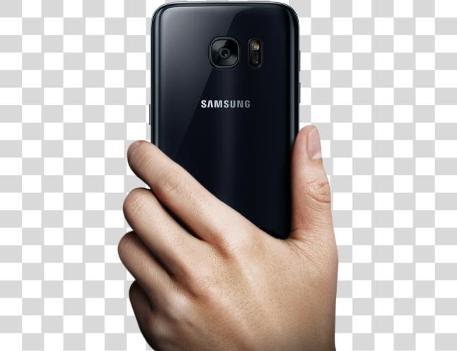 下载 Samsung Galaxy S7 Best 設計 電話 手 拿着 電話 后面 Clip 艺术