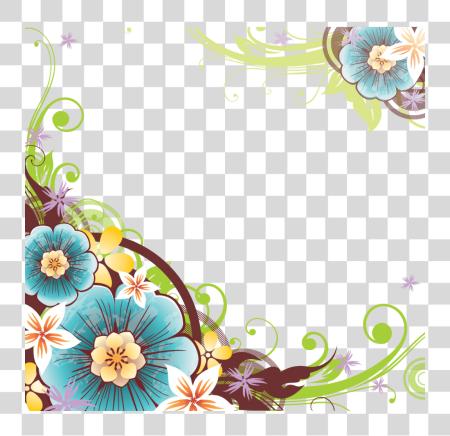 Download Flower Corner Flower Border Design PNG file