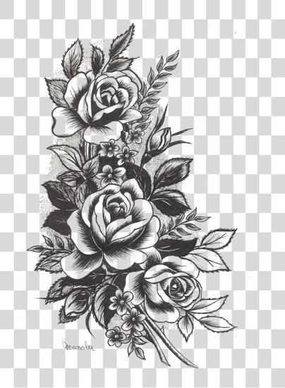 下载 Rose Tattoo Highquality Image Flowers 設計 Tattoo PNG file