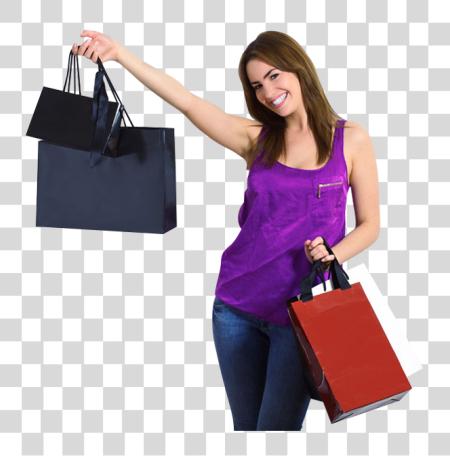 Download Girl With Shopping Bags Happy Girl Image Girl With Shopping Bags PNG file