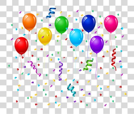 Download Confetti And Balloons Birthday Balloons And Confetti PNG file