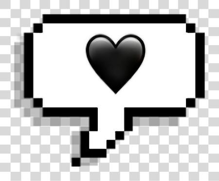 Download Tumblr negro corazón Sticker emoji PNG file