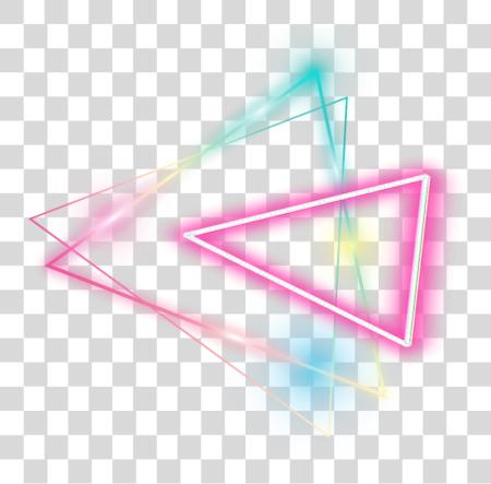 下载 Triangle Sticker Glowing Neon Triangle PNG file