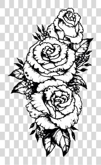 Download Tumblr Sticker Stickers Flower Flowers Rose Roses Black Rose Forearm Tattoo Drawing PNG file