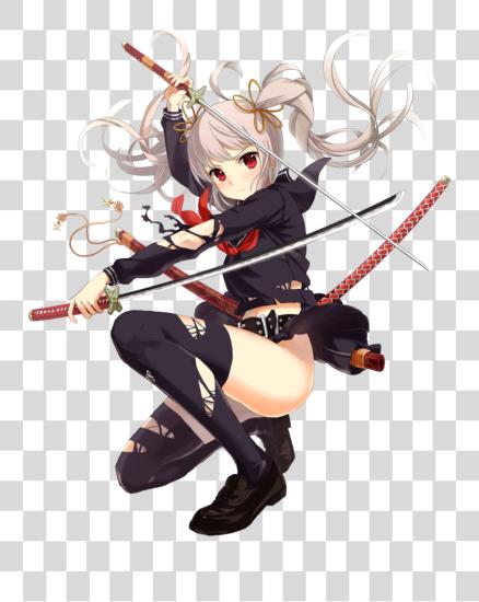 Download Anime Katana Anime Girl Ninja PNG file