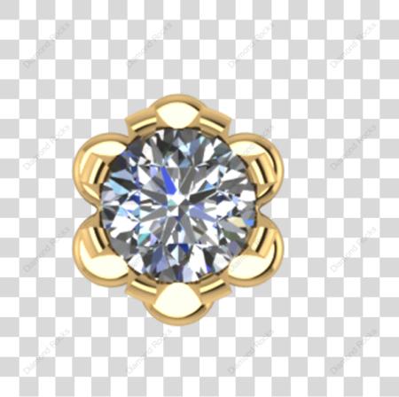 Download 11cts Brilliant Diamond Nose Pin Threaded In 18 K Gold Engagement Ring PNG file