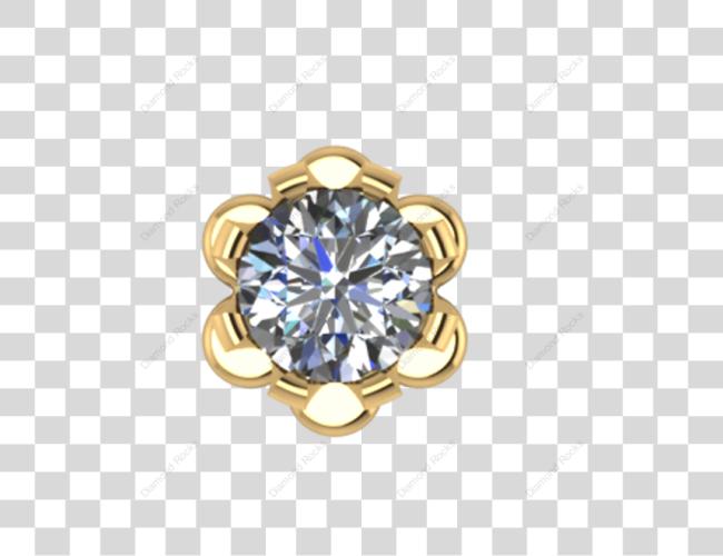 Download 11cts Brilliant Diamond Nose Pin Threaded In 18 K Gold Engagement Ring Clip Art