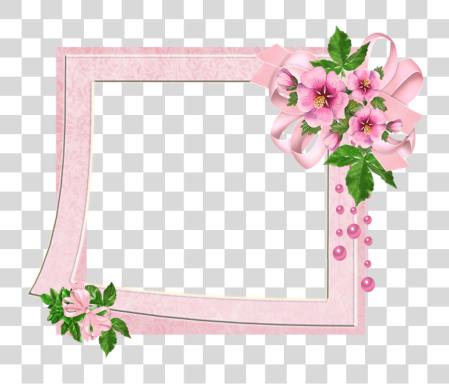 Download Pink Photo Frame Pink Flower Frames And Borders PNG file