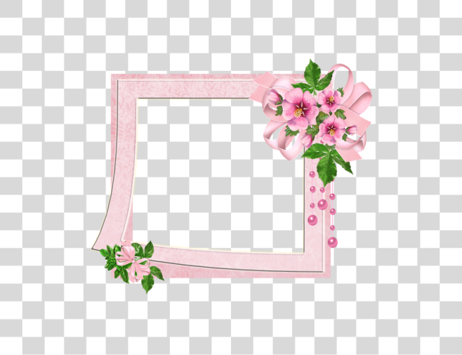 Download Pink Photo Frame Pink Flower Frames And Borders Clip Art