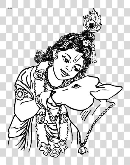 Download Coloring Pages Of Krishna Awesome Shri Krishna Janmashtami Krishna Ji Line PNG file