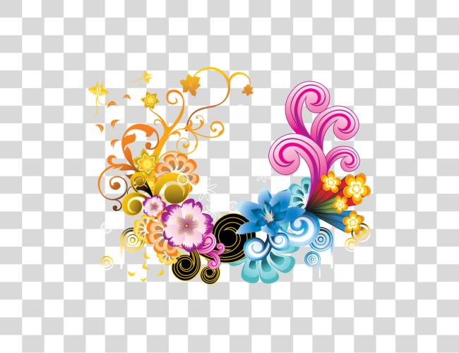 Download floral colorido Designs para Photoshop Clip arte