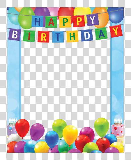 Download Happy Birthday Blue Frame Happy Birthday Frame PNG file