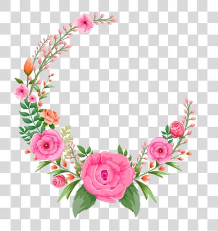 Download Roses Rose Pinkroses Pink Flowers Flower Floral Circle Floral Frame Pink PNG file