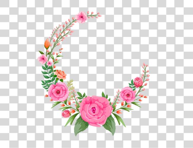 Download rosas rosa Pinkroses rosa flores flor floral Circle floral marco rosa Clip arte