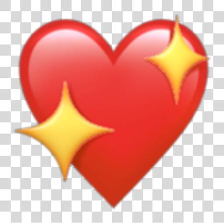 Download Red Sticker Heart Sparkle Emoji PNG file