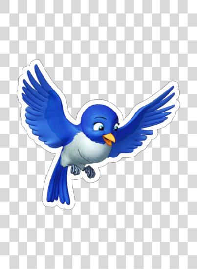 Download Blue Bird Cartoon Adorable and Colorful Illustrated Character PNG file