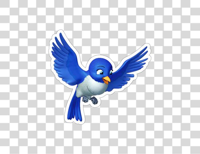 Download Blue Bird Cartoon Adorable and Colorful Illustrated Character Clip Art