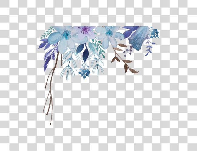 Download 1000 X 910 12 Blue Watercolor Flower Clip Art