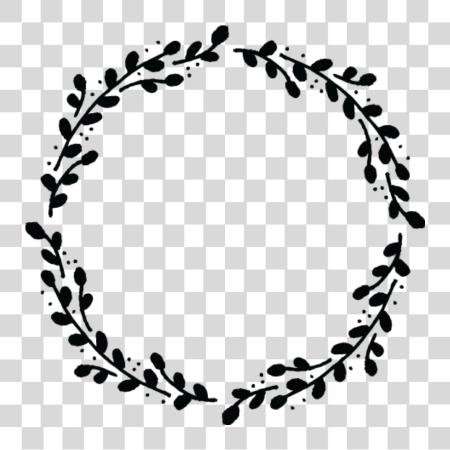 Download Floral Circle Border Black And White PNG file