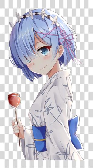 Download Anime Sticker Rem Re Zero Render PNG file