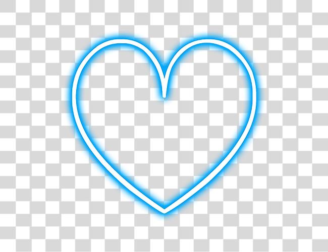 Download Heart Love Neon Snapchat Blue Glowing Library Snapchat Neon Stickers Clip Art