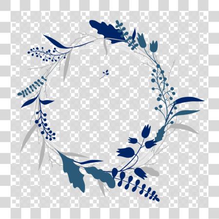 Download Logo Bunga Blue Flowers Wreath PNG file