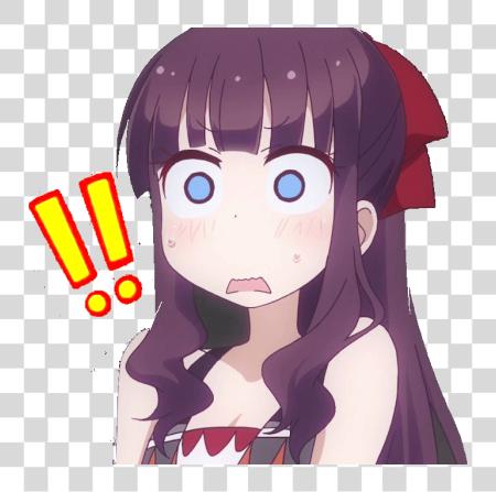 Download Anime Surprised Hifumi New Game PNG file