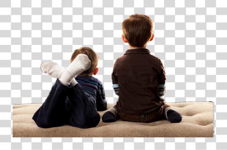 Download ftestickers people children sitting Kids Watching Tv PNG file