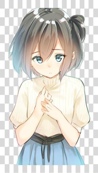 Download Sad anime niña representar PNG file