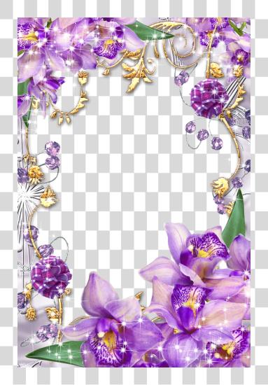 Download morado flor Borders y Frames morado Flowers Borders y Frames PNG file