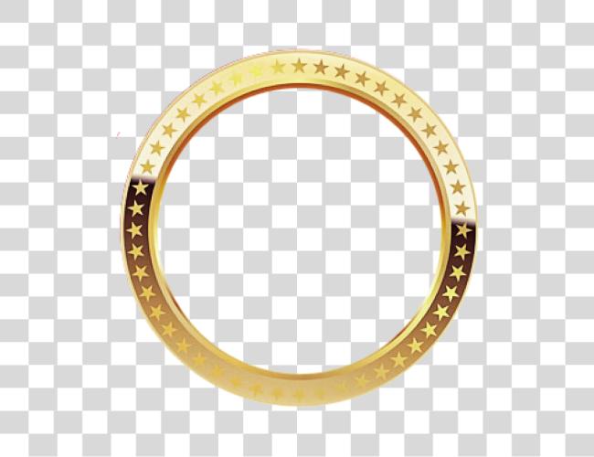 Download Elvissung Circle Frame Gold Shiny Borderfreetoedit Clip Art