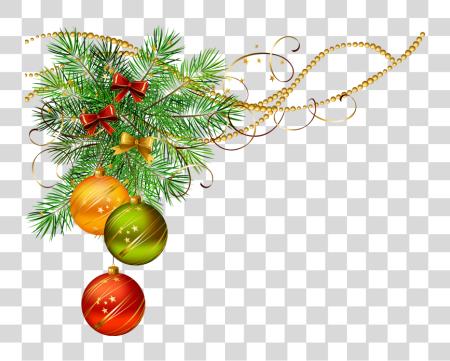 Download Bordes Navidad Christmas Balls With Leaves PNG file