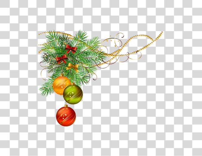 Download Bordes Navidad Christmas Balls With Leaves Clip Art