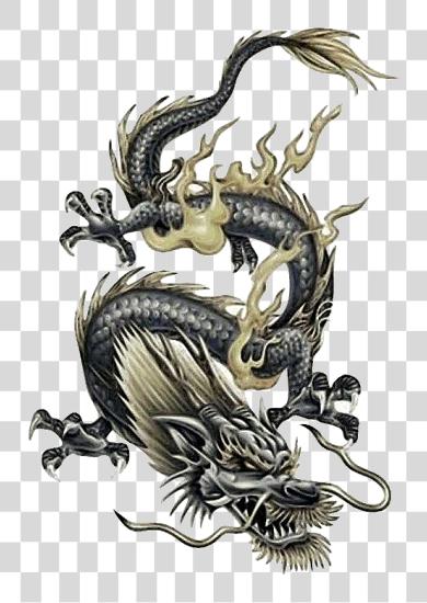 Download Tattoo Japanese Chinese Dragon Frame Dragon Tattoo Design PNG file