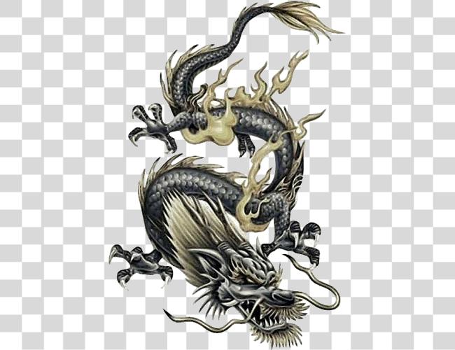 Download Tattoo Japanese Chinese Dragon Frame Dragon Tattoo Design Clip Art