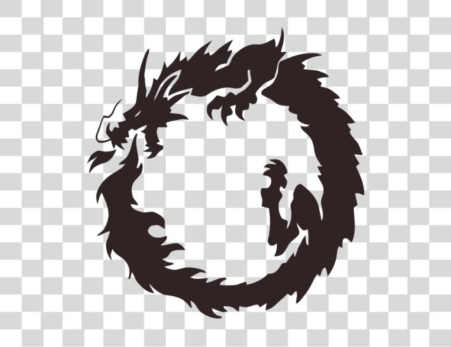 Download Ouroboros Chinese Dragon Japanese Dragon Drawing Dragon In A Circle Clip Art