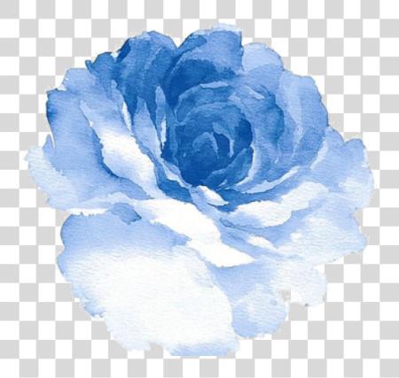 Download Blue Rose Tumblr Cartoon Blue Watercolor Flower PNG file