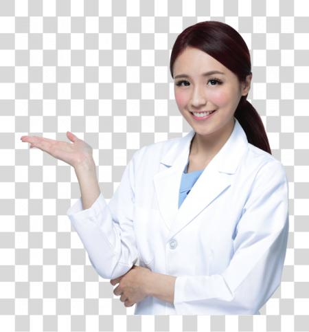 Download Manufacturing Qa Lady Doctor Pointing Finger PNG file