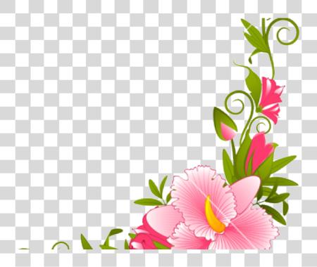 下载 Flowers Vectors 音乐 花 Border 設計 PNG file