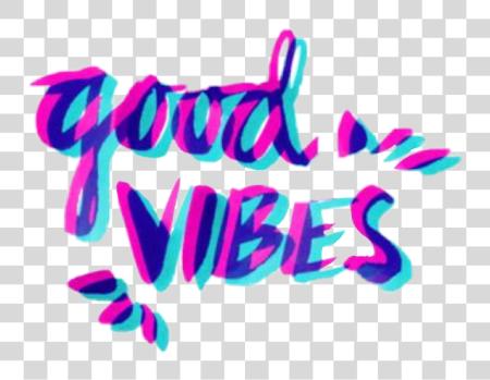 下载 good vibes neon glitch 蓝色 粉红色 美学 tumblr Stickers Vibes PNG file