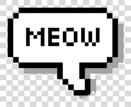 Download Tumblr Meow Cat Kedi Miyav Cute Message Fun Happy Picar Speech Bubble Pixel PNG file