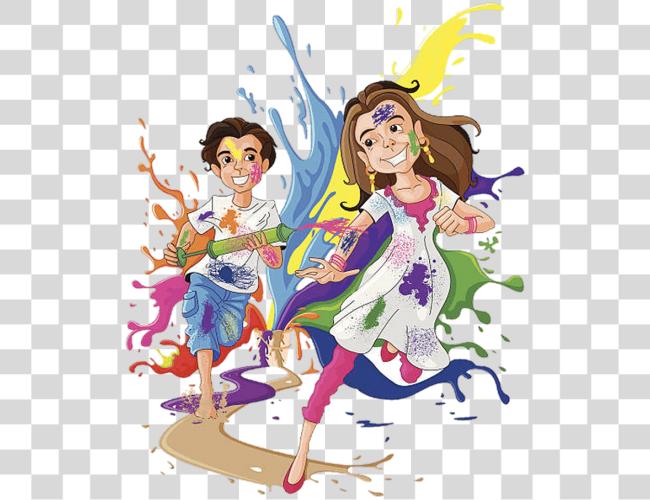 Download Happy Holi cartoon Clip Art