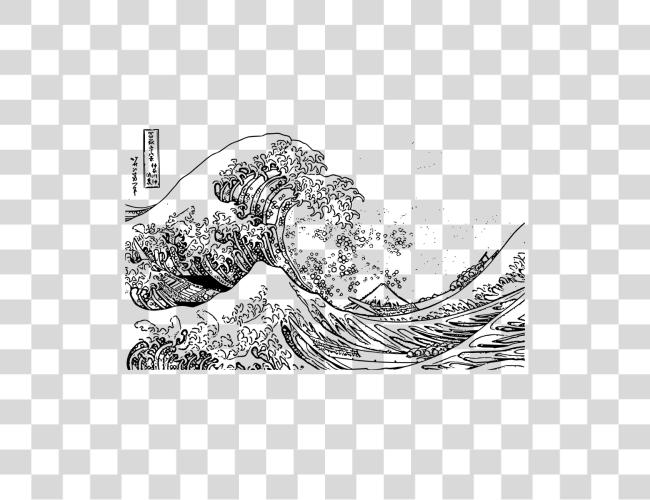 تحميل Wave محيط ماء Great Wave عن Kanagawa Outline مقطوعة فن