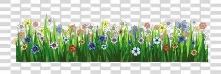 Download Grass Ground With Flowers Picture Flower Garden Cartoon PNG file