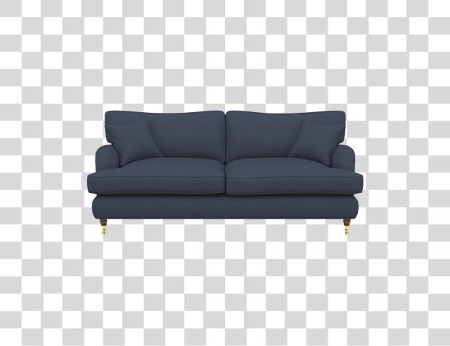 Download Alwinton 3 Seater Sofa Sofa Blue Front View Clip Art