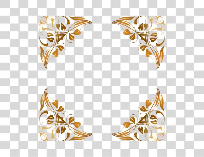 Download Big Image Gold Floral Border Clip Art