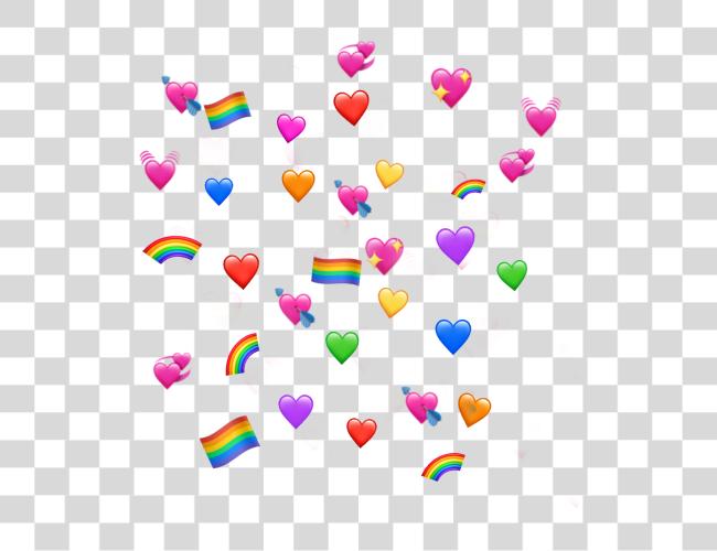 Download corazones corazn banderita lgbt arcoiris Heart Emoji Meme Clip Art