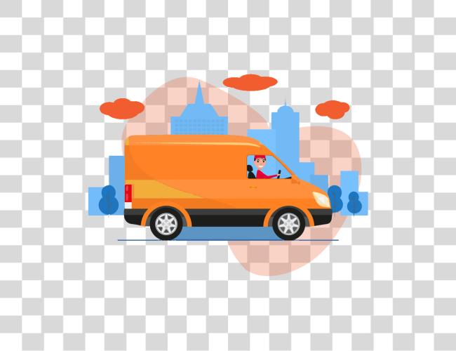 Download Last Mile Delivery Delivery Van Car Cartoon Clip Art