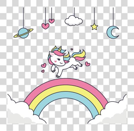 Download ftestickers unicorn rainbow stars cute Unicorn Cartoon PNG file