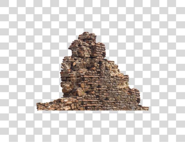 تحميل Ruin Remains Stone Wall Lapsed Old Broken Stone Wall Ruins مقطوعة فن